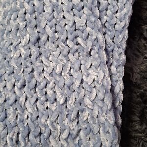 Cozy Knit Blanket in Light Blue